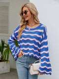 Round Neck Openwork Flare Sleeve Knit Top - Trendsi - Flyclothing LLC
