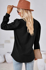 Notched Long Sleeve T-Shirt - Trendsi - Flyclothing LLC