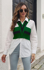 Grecian Sleeveless Sweater Vest - Trendsi