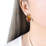 Resin Teardrop Earrings - Trendsi - Flyclothing LLC