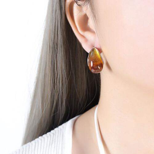 Resin Teardrop Earrings - Trendsi - Flyclothing LLC