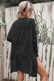 Button Down Long Sleeve Longline Cardigan - Trendsi - Flyclothing LLC