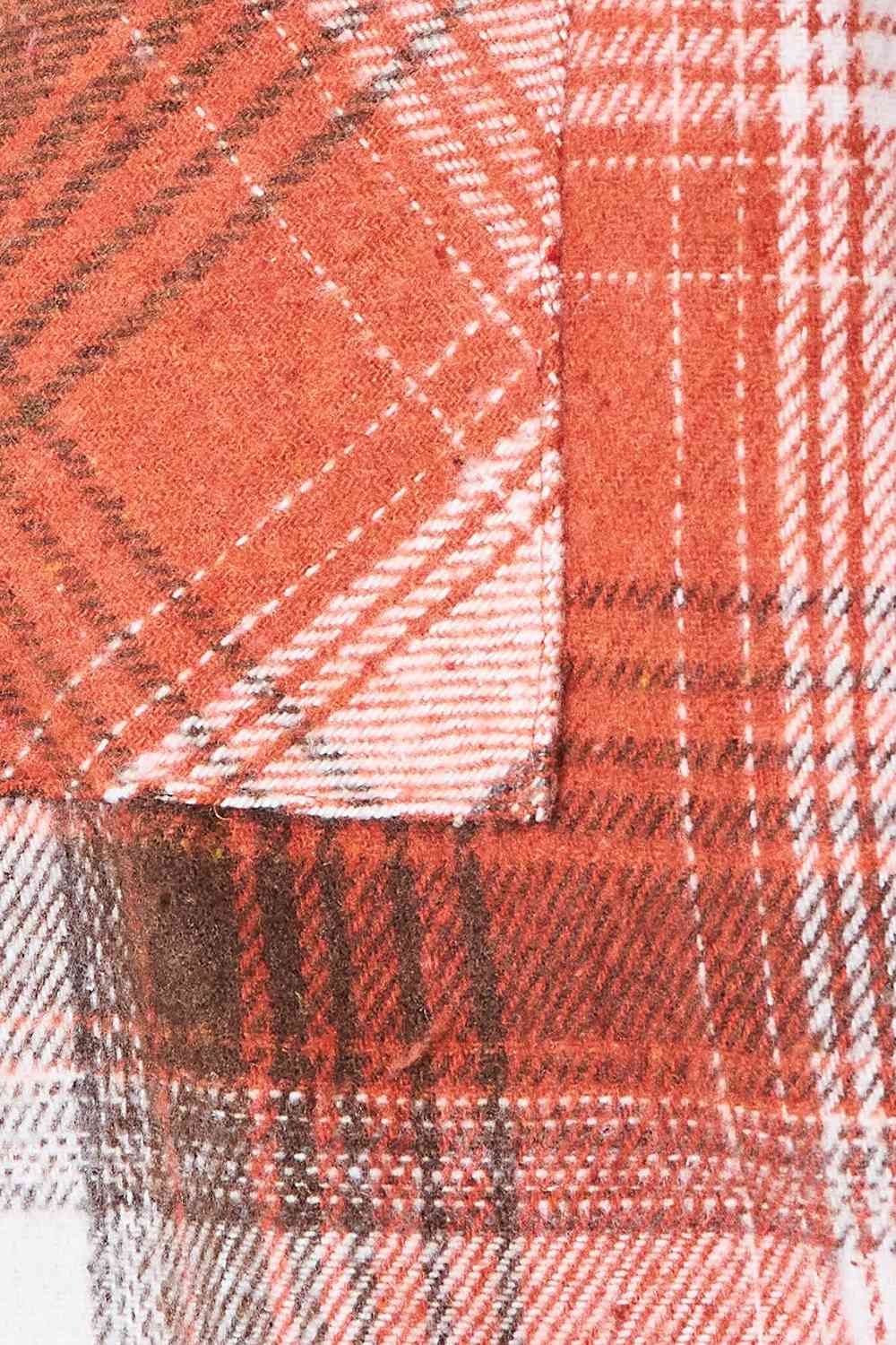 Double Take Plaid Collared Neck Long Sleeve Shirt - Trendsi - Flyclothing LLC