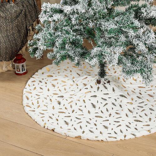 Feather Christmas Tree Skirt - Trendsi