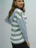 Full Size Striped Long Sleeve Hoodie - Trendsi