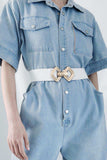 Geometric Buckle Elastic Wide Belt - Trendsi - Flyclothing LLC
