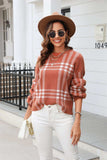 Printed Round Neck Dropped Shoulder Sweater - Trendsi - Flyclothing LLC