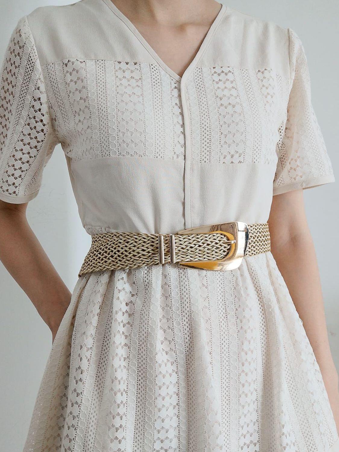 Irregular Buckle Braid Belt - Trendsi