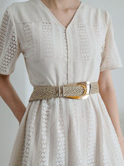 Irregular Buckle Braid Belt - Trendsi
