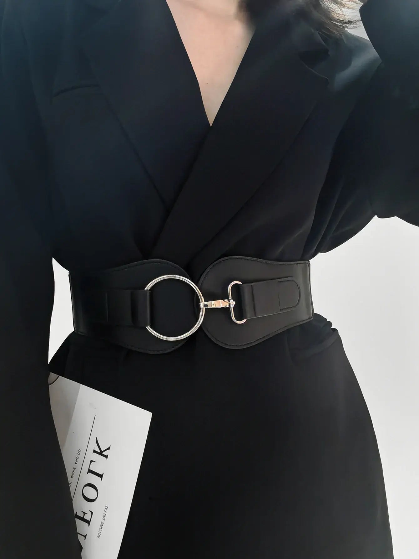 PU Elastic Wide Belt - Trendsi - Flyclothing LLC