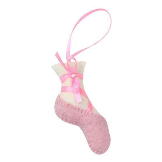 Pink Ballet Slipper Felt Ornament - Global Groove (H) - Global Groove (H)