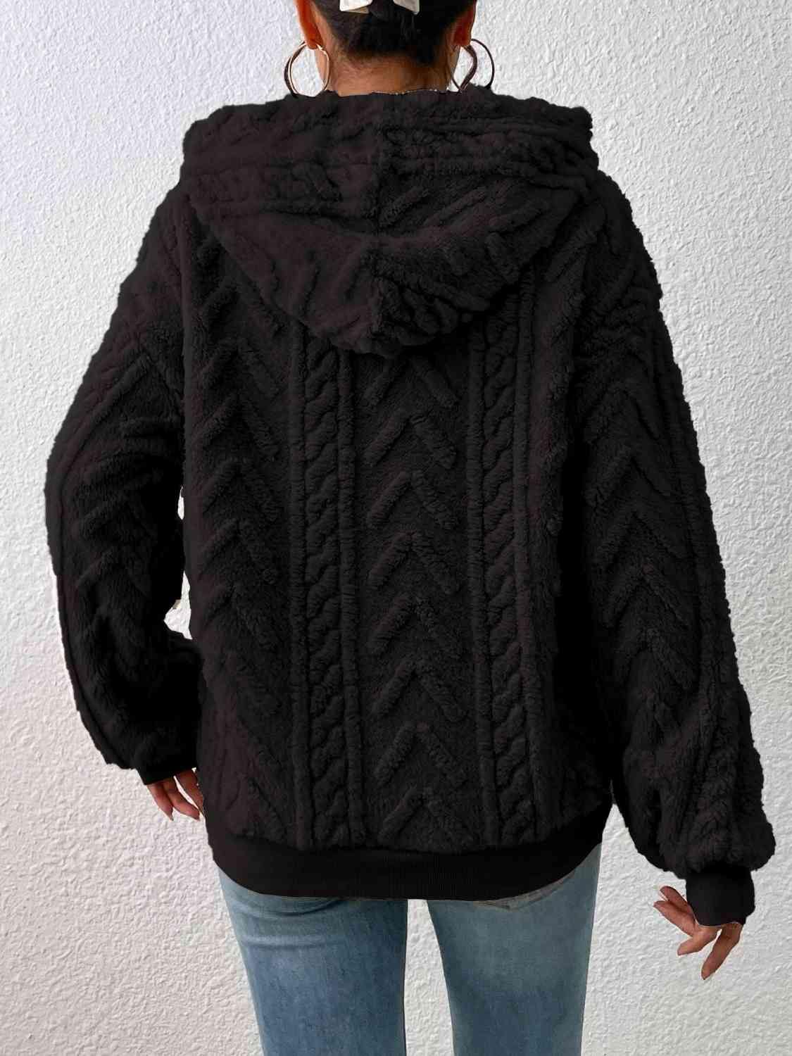 Drawstring Long Sleeve Hoodie - Trendsi