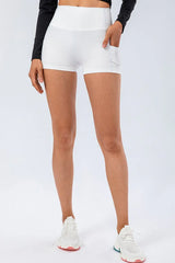Slim Fit Wide Waistband Sports Shorts - Trendsi - Flyclothing LLC