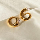 18K Gold-Plated Stainless Steel Earrings - Trendsi