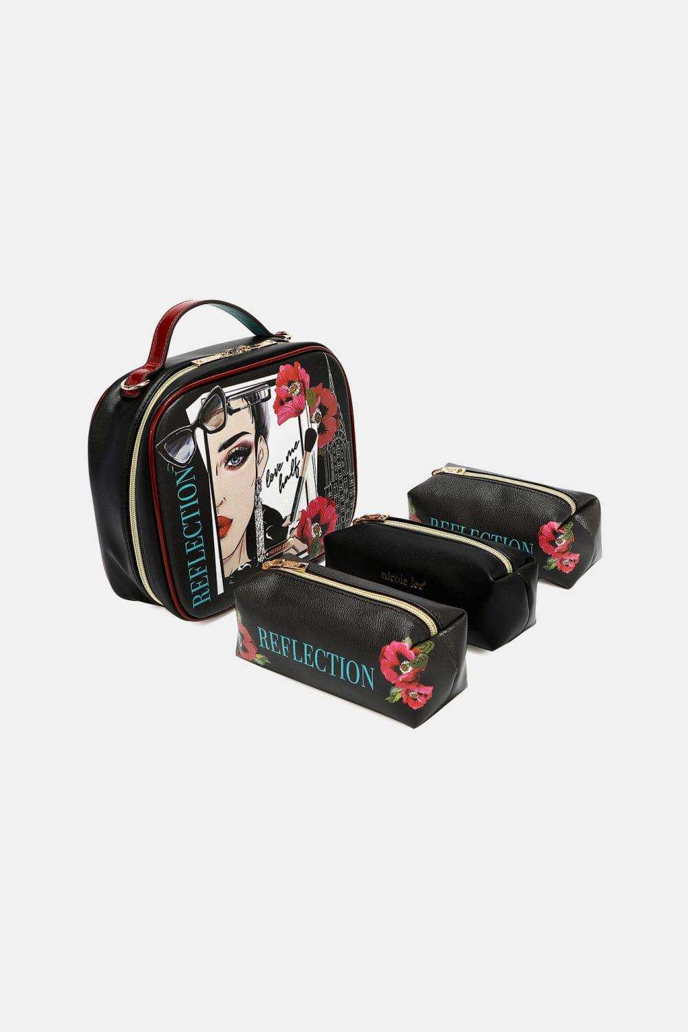 Nicole Lee USA Printed Handbag with Three Pouches - Trendsi - Flyclothing LLC