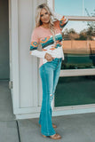 Geometric Round Neck Long Sleeve T-Shirt - Trendsi - Flyclothing LLC