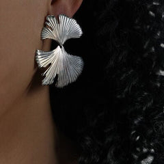 Ginkgo Biloba Design Stud Earrings - Trendsi