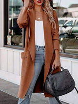 Open Front Dropped Shoulder Outerwear - Trendsi - Flyclothing LLC