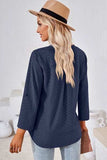 Notched Roll-Tab Sleeve T-Shirt - Trendsi - Flyclothing LLC