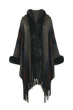 Color Block Fringe Detail Poncho - Trendsi - Flyclothing LLC