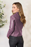 Mock Neck Zip Up Jacket - Trendsi - Flyclothing LLC
