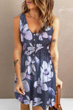 Buttoned Round Neck Sleeveless Mini Magic Dress - Trendsi - Flyclothing LLC