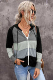 Zip-Up Raglan Sleeve Openwork Hooded Cardigan - Trendsi - Flyclothing LLC