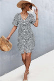 Printed Button down Pocketed Dress - Trendsi - Flyclothing LLC