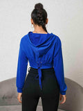 Long Sleeve Drawstring Hoodie - Trendsi - Flyclothing LLC