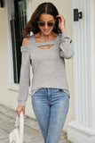 Cutout Cold-Shoulder Top - Trendsi - Flyclothing LLC