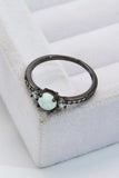 925 Sterling Silver Round Opal Ring - Trendsi - Flyclothing LLC