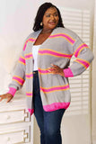 Woven Right Ribbed Long Sleeve Cardigan - Trendsi - Flyclothing LLC