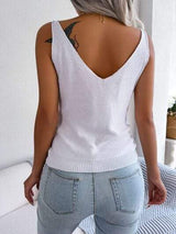 Cable-Knit Scoop Neck Knit Vest - Trendsi - Flyclothing LLC