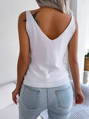 Cable-Knit Scoop Neck Knit Vest - Trendsi