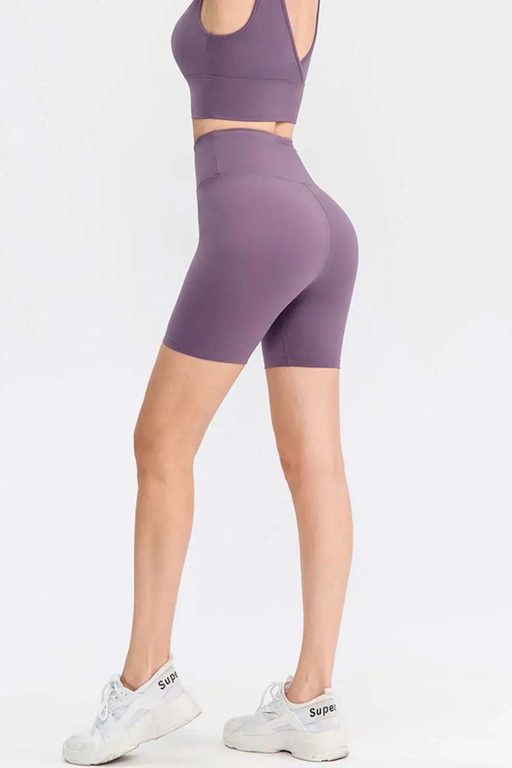 Wide Waistband Sports Shorts - Trendsi - Flyclothing LLC
