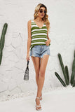 Striped V-Neck Knit Tank - Trendsi - Flyclothing LLC