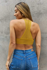 Leto Ribbed Lace Boho Racerback Bralette in Straw - Trendsi - Flyclothing LLC