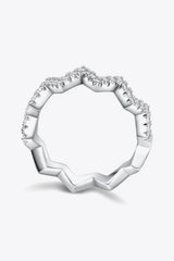 Moissanite Wavy Band Ring - Trendsi - Flyclothing LLC