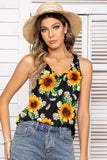 Floral Scoop Neck Tank Top - Trendsi