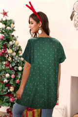 Christmas Round Neck Short Sleeve T-Shirt - Trendsi - Flyclothing LLC