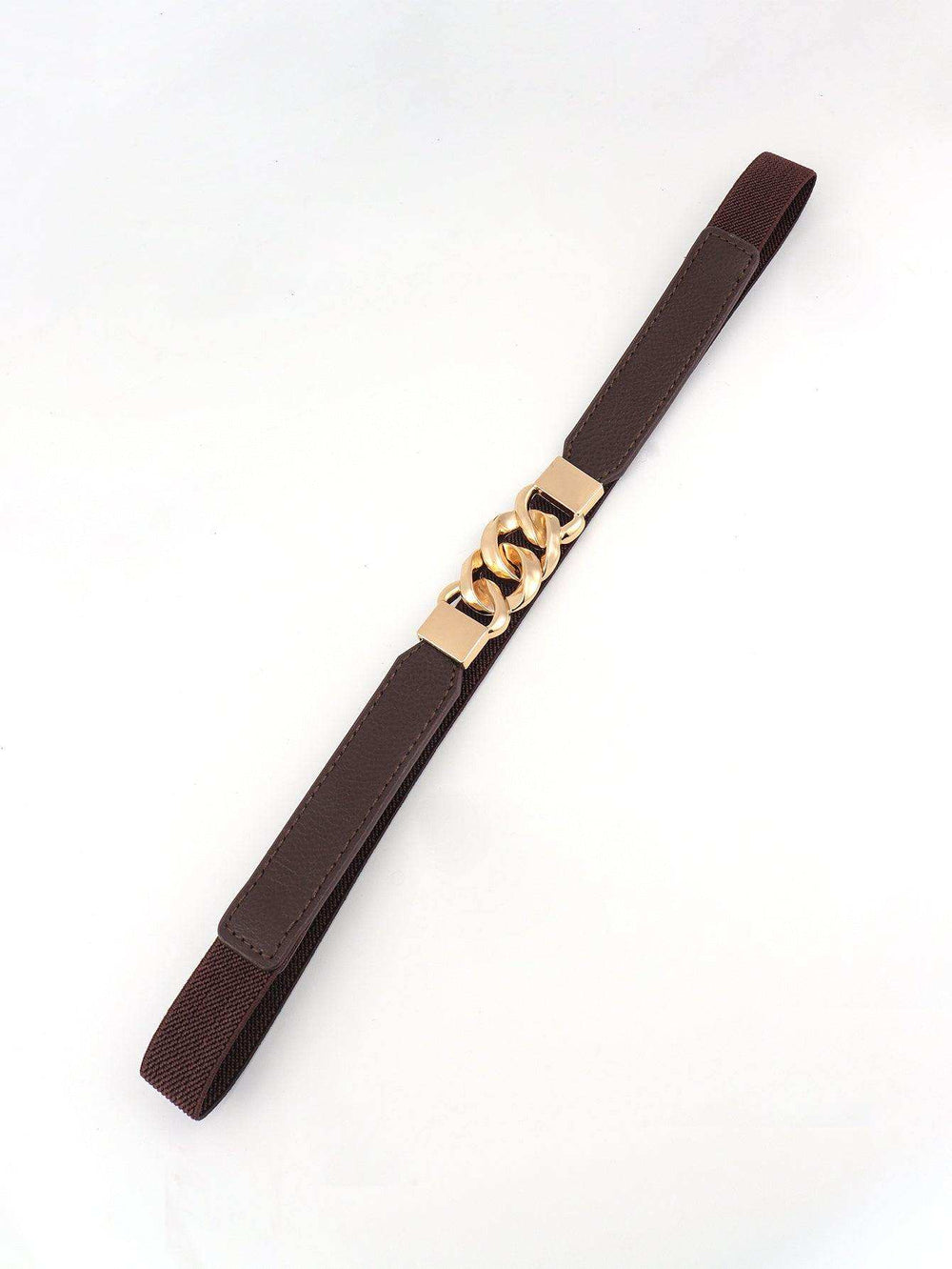 Zinc Alloy Buckle Elastic PU Belt - Trendsi - Flyclothing LLC