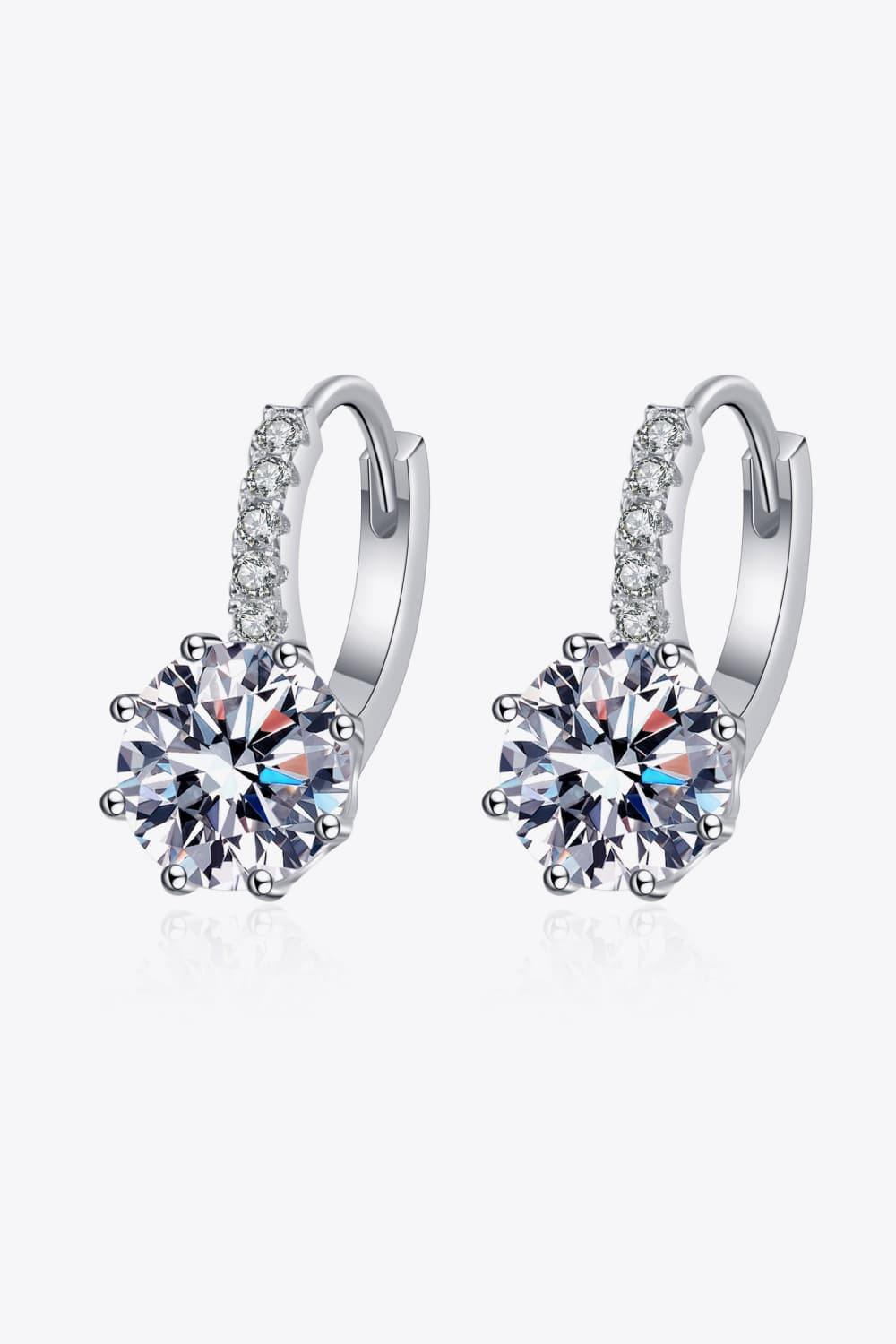 4 Carat Moissanite 925 Sterling Silver Earrings - Trendsi