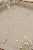 Opal Round Pendant Chain Necklace - Trendsi - Flyclothing LLC