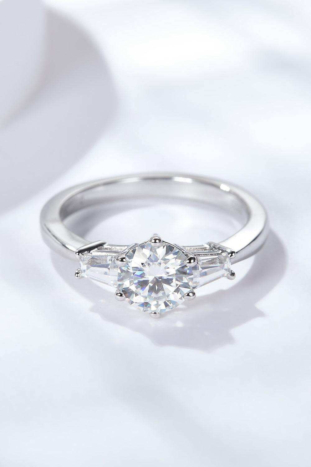Loyal Love 1 Carat Moissanite Platinum-Plated Ring - Trendsi - Flyclothing LLC