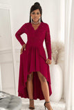 Lace High-Low V-Neck Dress - Trendsi - Flyclothing LLC