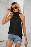 Gathered Detail Tied Sleeveless Top - Trendsi