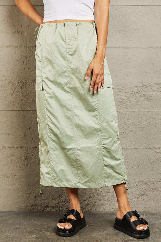 HYFVE Just In Time High Waisted Cargo Midi Skirt - Trendsi - Flyclothing LLC
