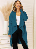 Long Sleeve Open Front Longline Cardigan - Trendsi - Flyclothing LLC