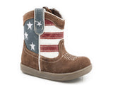 Roper Infant Boys Brown Leather Vamp Boot With Flag Shaft - Roper