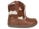 Roper Infant Boys Brown Leather Vamp Boot Cow Hair Shaft - Roper